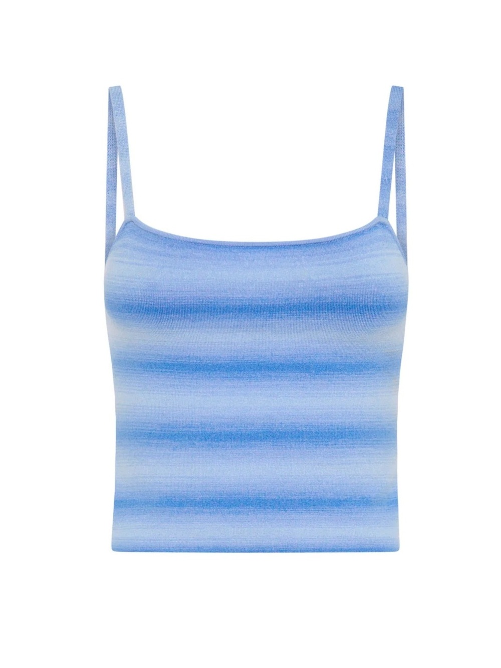 NWT I AM DELILAH. Mia Tank in Cerulean Blue Stripe Knit Square Neck Stretch Crop
